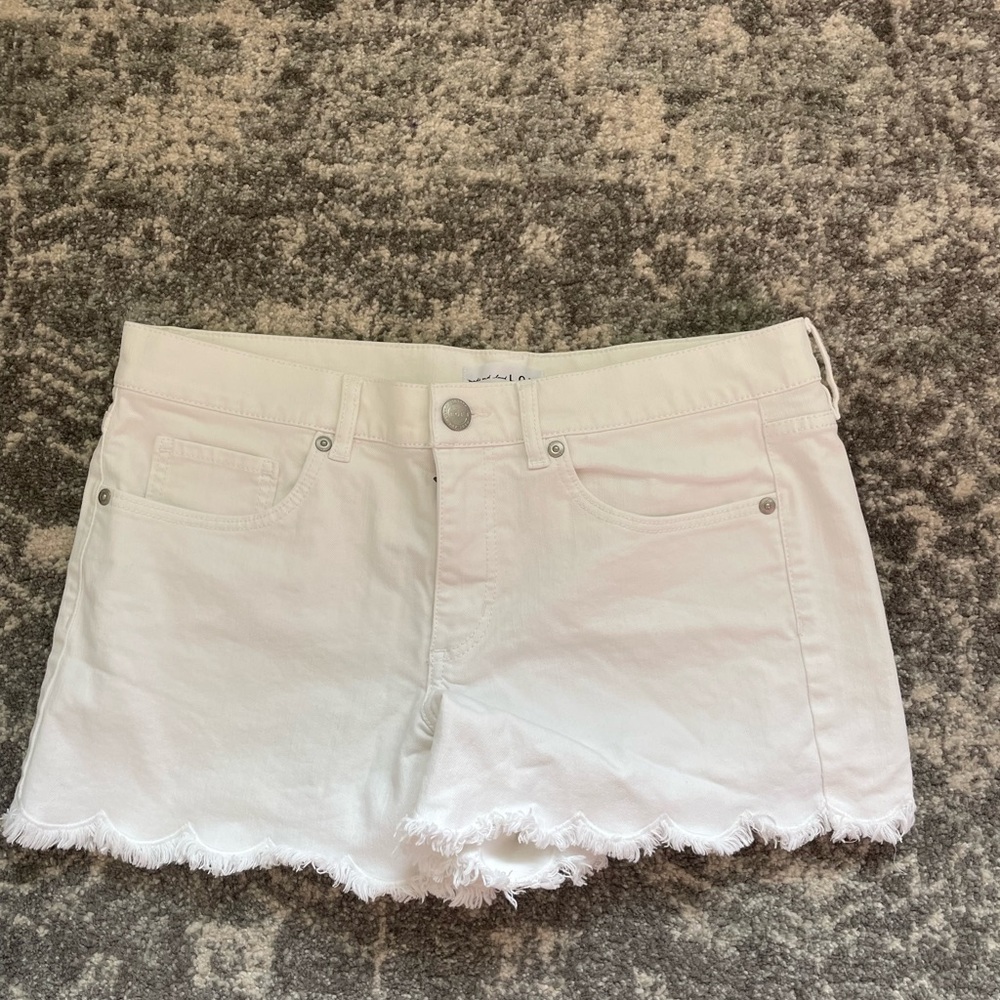 Loft white jean shorts